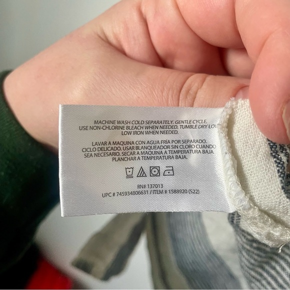 Orvis Linen Blend Striped Button Down Top - Picture 11 of 11